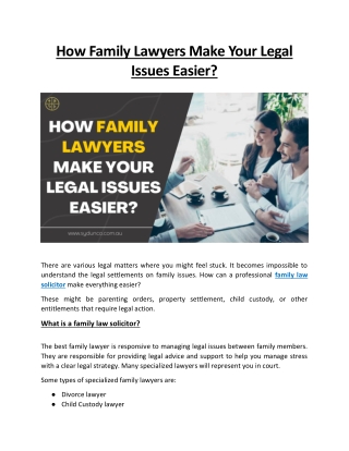 How Family Lawyers Make Your Legal Issues Easier?