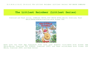 [D.O.W.N.L.O.A.D] [R.E.A.D] The Littlest Reindeer (Littlest Series) PDF EBOOK DOWNLOAD