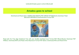 textbook$ Amadou goes to school (Ebook pdf)