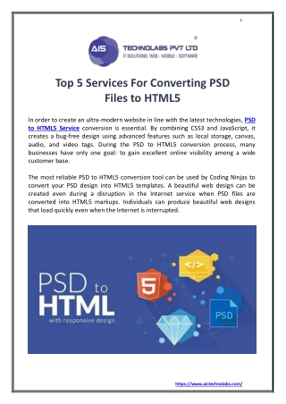 Top 5 Services For Converting PSD Files to HTML5