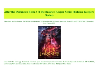 (READ-PDF!) After the Darkness Book 3 of the Balance Keeper Series (Balance Keepers Series) [ Ebook]