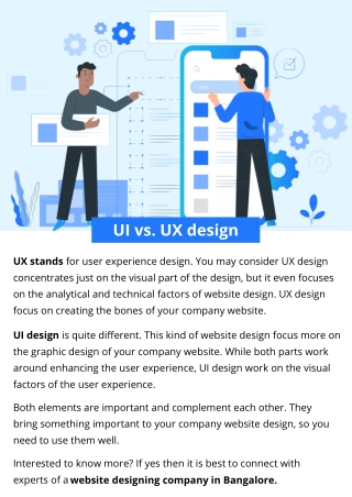 UI vs. UX design