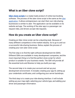 What is an Uber clone script_