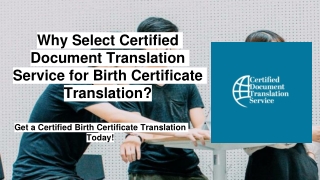 Why Choose Certified Birth Certificate and Document Translation Services?