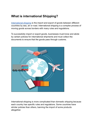 International Shipping Services by Cargoes