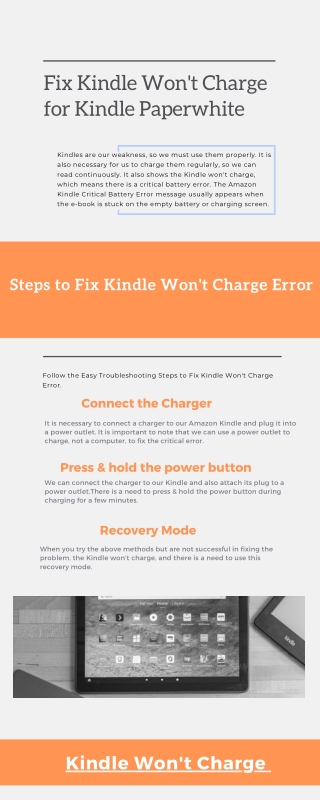 Fix Kindle Won't Charge for Kindle Paperwhite