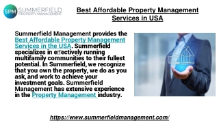 Best Affordable Property Management Services in USA