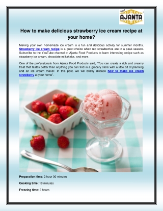 Strawberry ice cream recipe