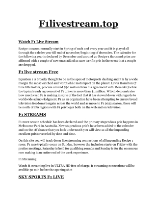 F1 STREAMS