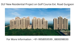 DLF new residential project on golf course extension road, DLF new residential p