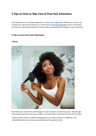5 Tips on How to Take Care of Pure Hair Extensions