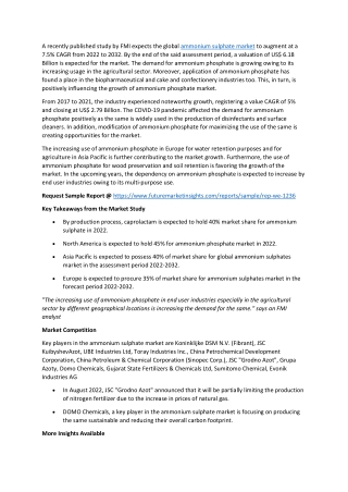 Ammonium Sulphate Market Size, Share, CAGR & Forecast Report for 2032