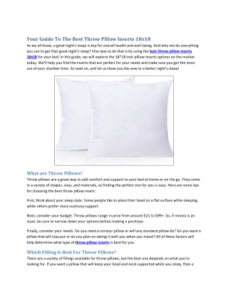 Your Guide to the Best Throw Pillow Inserts 18 18