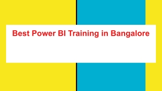 Best Power BI Training in Bangalore