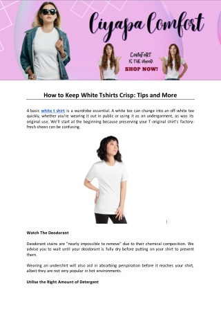 How to Keep White Tshirts Crisp