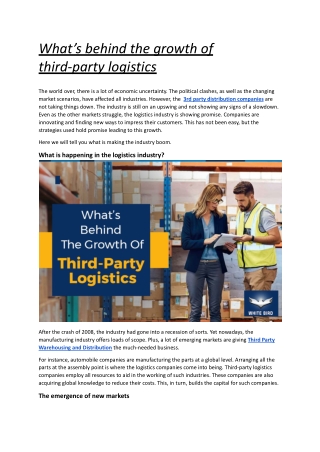 What’s behind the growth of third-party logistics