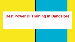 Best Power BI Training in Bangalore