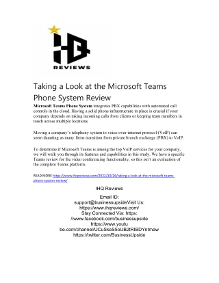 Taking a Look at the Microsoft Teams Phone System Review