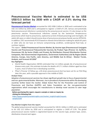 Pneumococcal Vaccine Market