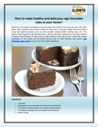 Ragi Chocolate Bar recipe