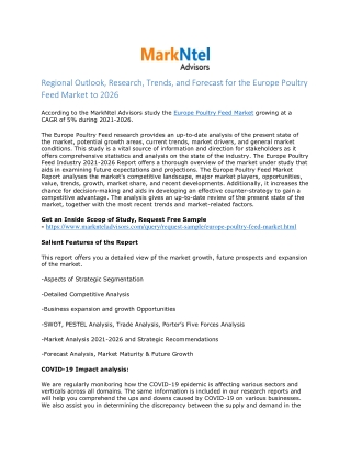 Europe Poultry Feed Market | Industry Analysis and Forecast (2021 to 2026