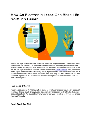 How An Electronic Lease Can Make Life So Much Easier