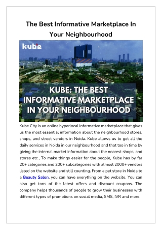 The Best Informative Marketplace In Your Neighbourhood