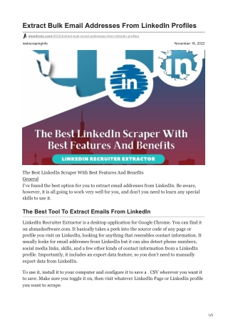 1How To Extract Bulk Email Addresses From LinkedIn Profiles