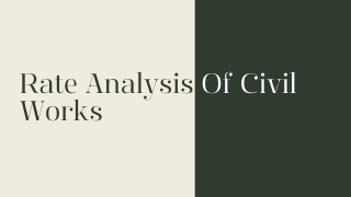 Rate Analysis Of Civil Works - PPT