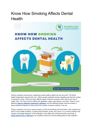 Know How Smoking Affects Dental Health