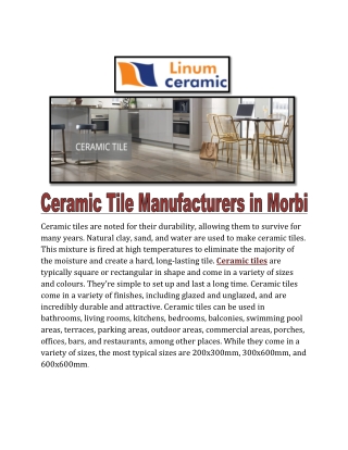 Ceramic tiles are linum