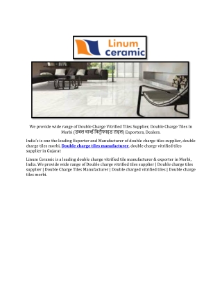Double Charge Vitrified Tiles Supplier