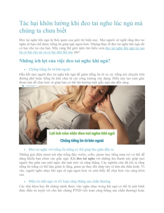 Tác hại khôn lường khi đeo tai nghe lúc ngủ mà chúng ta chưa biết