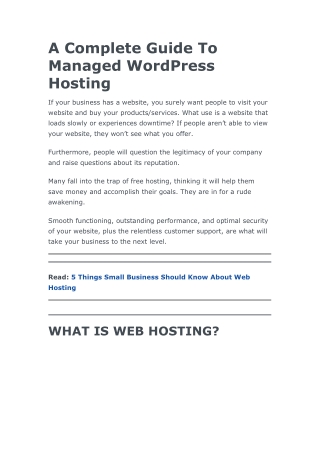 A Complete Guide To Managed WordPress Hosting