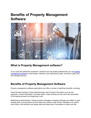 Benefits of Property Management Software