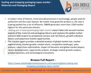 Sealing & Strapping Packaging Tapes Market