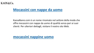 Mocassini con nappe da uomo    Kaosalbano.com