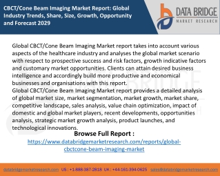 Cone Beam Imaging Market