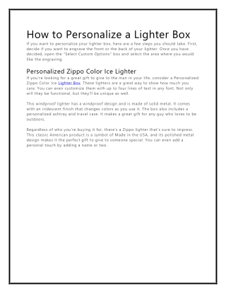 How to Personalize a Lighter Box