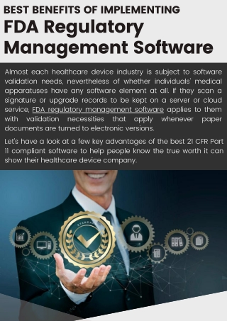 Safe and Reliable FDA Regulatory Management Software