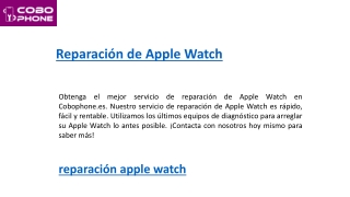 Reparación de Apple Watch    Cobophone.es