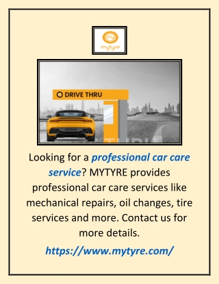Professional Car Care Service | Mytyre.com