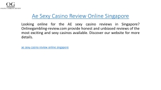 Ae Sexy Casino Review Online Singapore  Onlinegambling-review.com