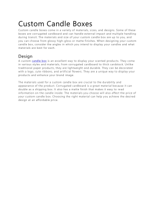 Custom Candle Boxes