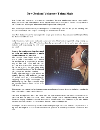 New Zealand Voiceover Talent Male