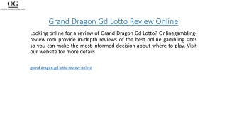 Grand Dragon Gd Lotto Review Online  Onlinegambling-review.com