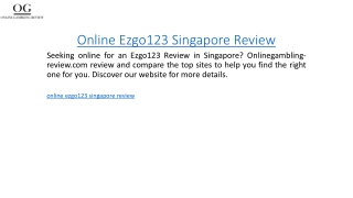 Online Ezgo123 Singapore Review  Onlinegambling-review.com