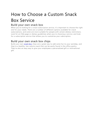 How to Choose a Custom Snack Box Service