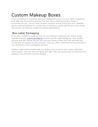 Custom Makeup Boxes