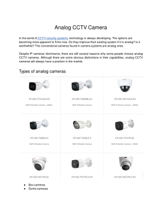 Analog CCTV Camera